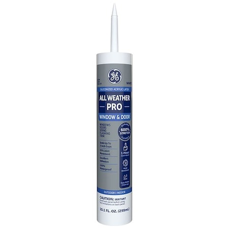 Ge GE All Weather Pro White Acrylic Latex Window and Door Caulk Sealant 10.1 oz 2737280